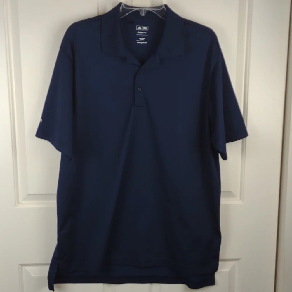 Adidas Golf Navy Blue Climalite Short Sleeve Polo